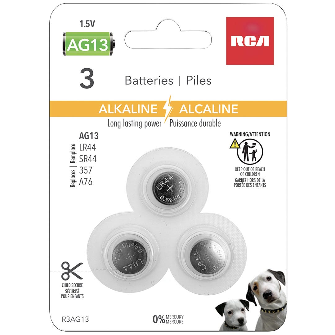 RCA Alkaline Button Battery AG13