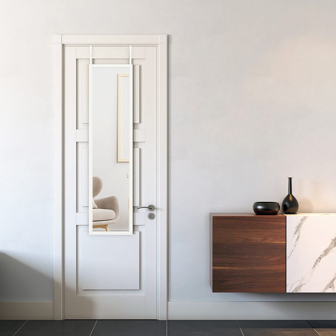 Door Mirror, white, 12 in. x 48 in.