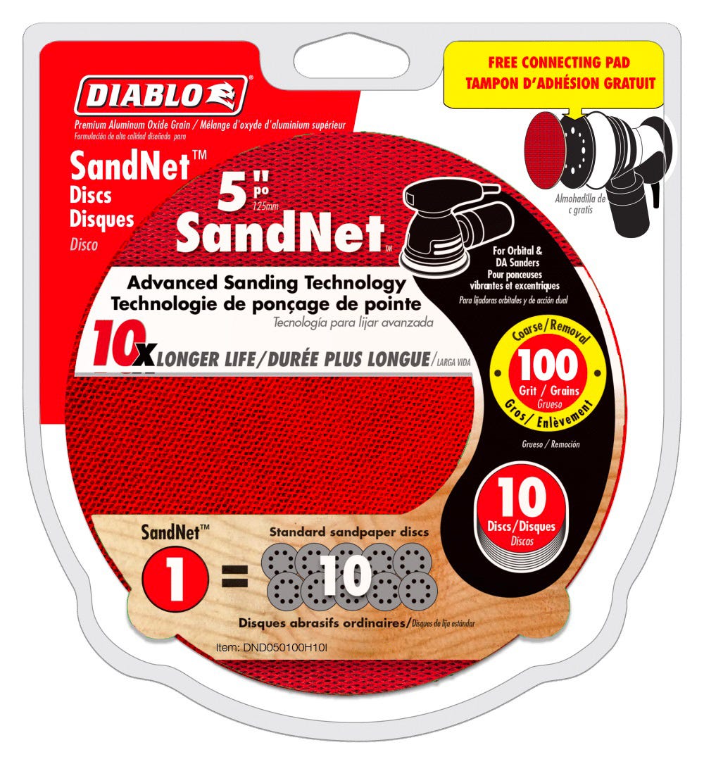SandNET Discs, 5 in., 100 grit, 10/Pack