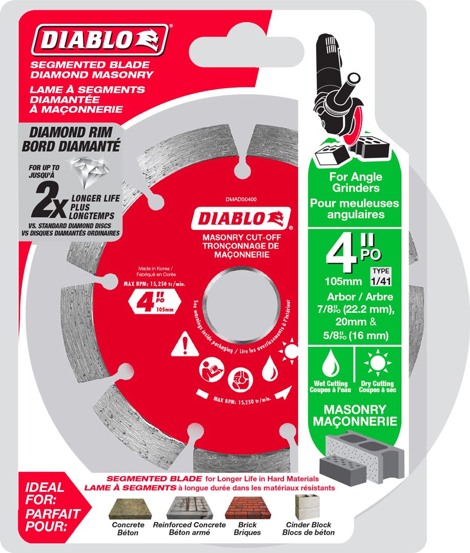 Diamond Segmented Cut-Off Masonry Cutting, 4 in.