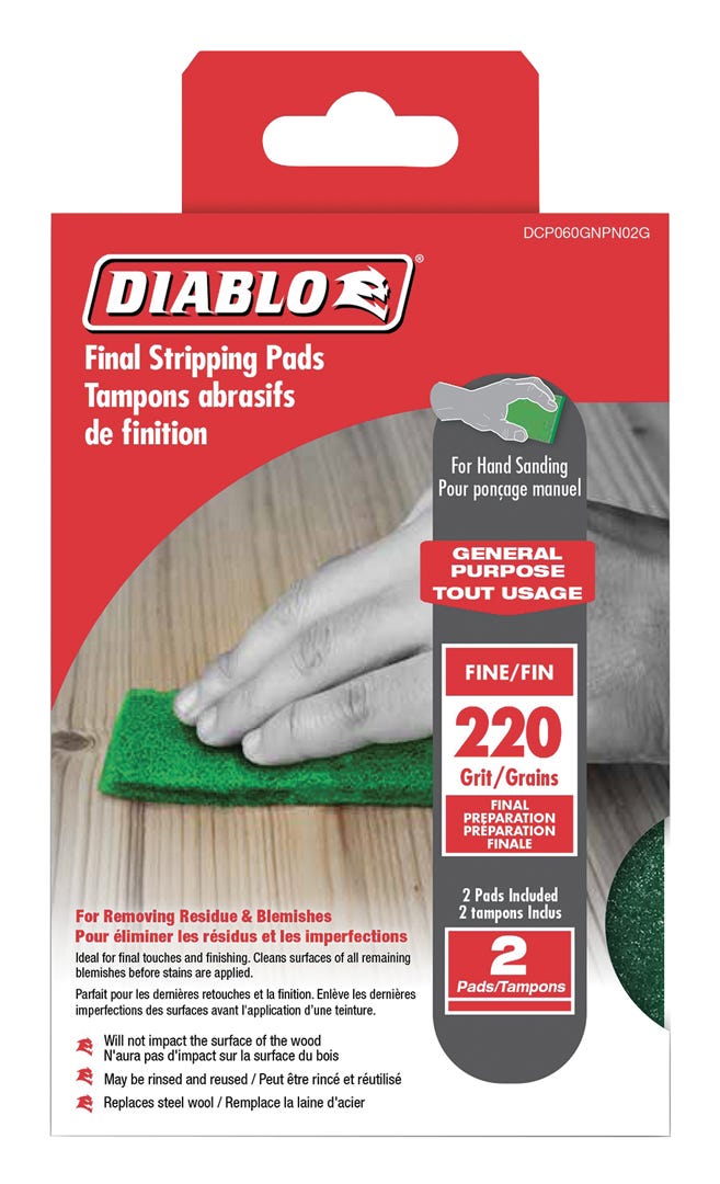 Final Stripping Pads, grit 220, 2/Pack