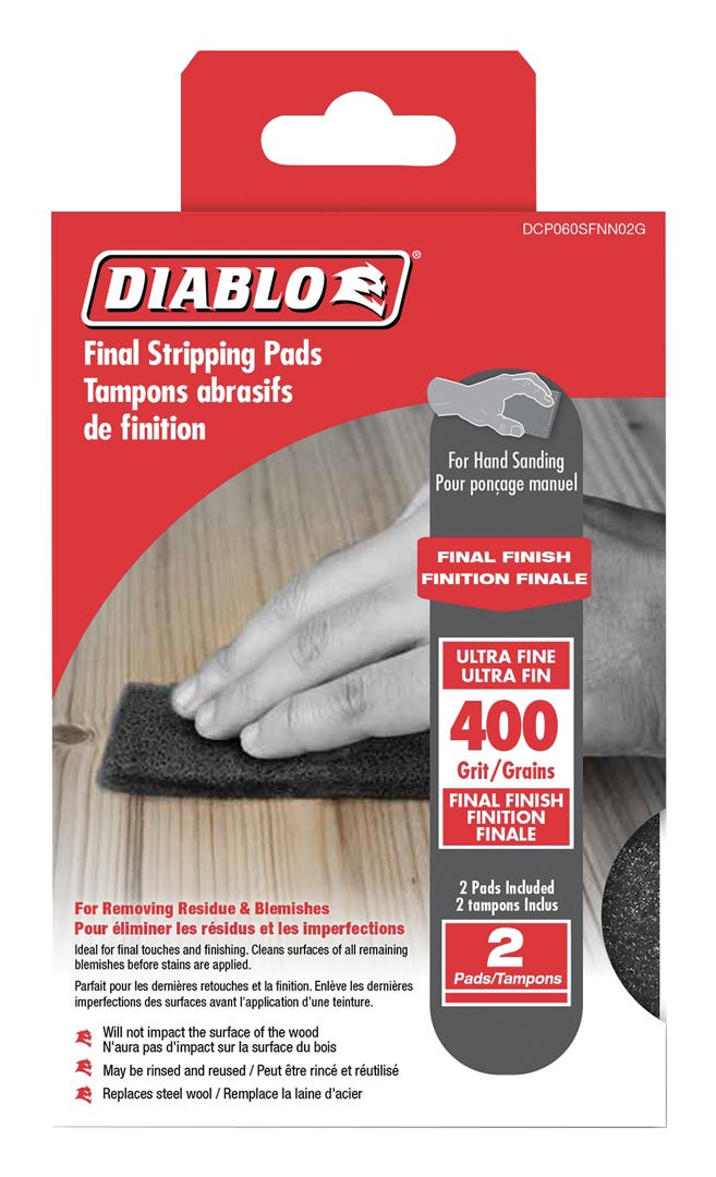 Final Stripping Pads, grit 400, 2/Pack