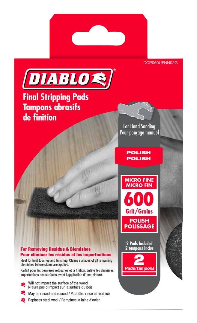 Final Stripping Pads, grit 600, 2/Pack