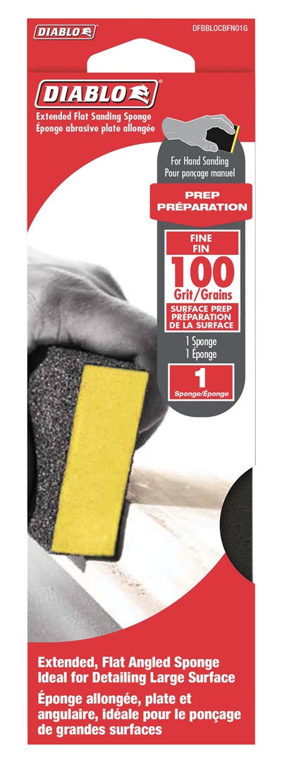 Extended Flat Sanding Sponge, grit 100