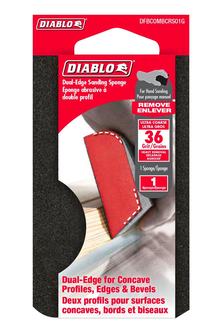 Dual-Edge Sanding Sponge, grit 36