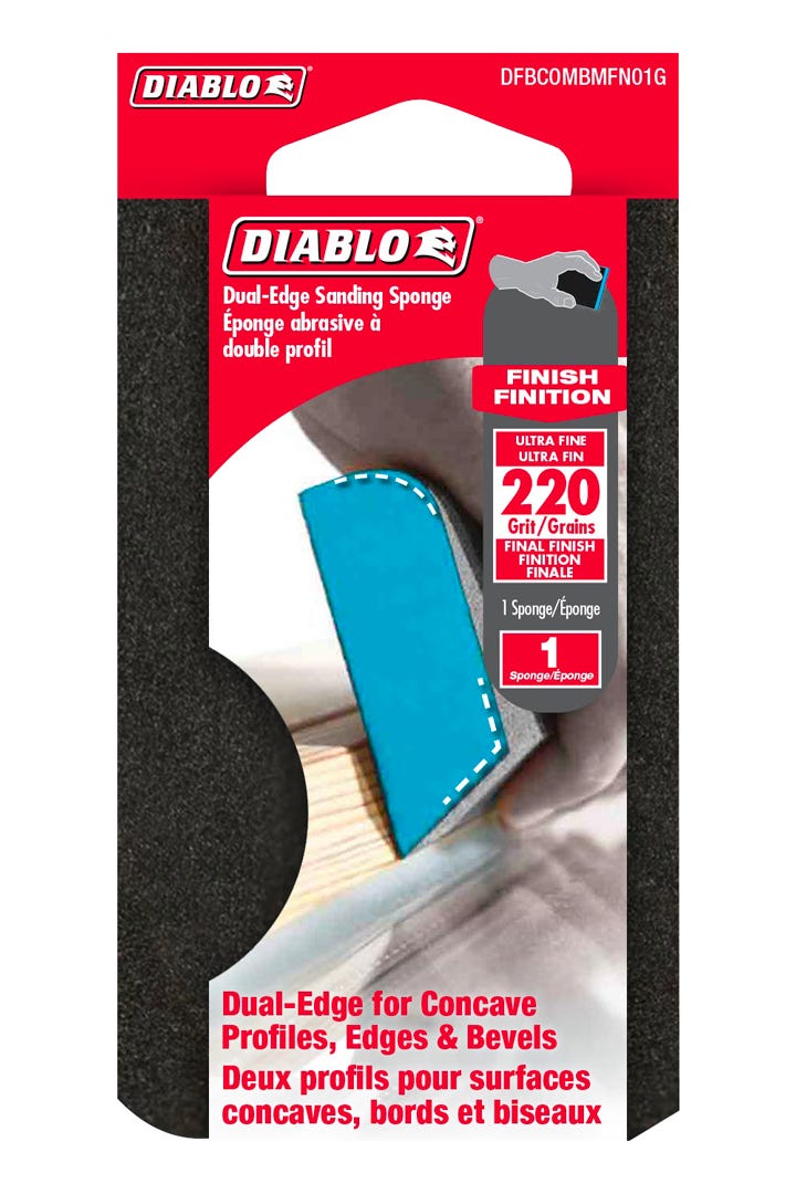 Dual-Edge Sanding Sponge, grit 220