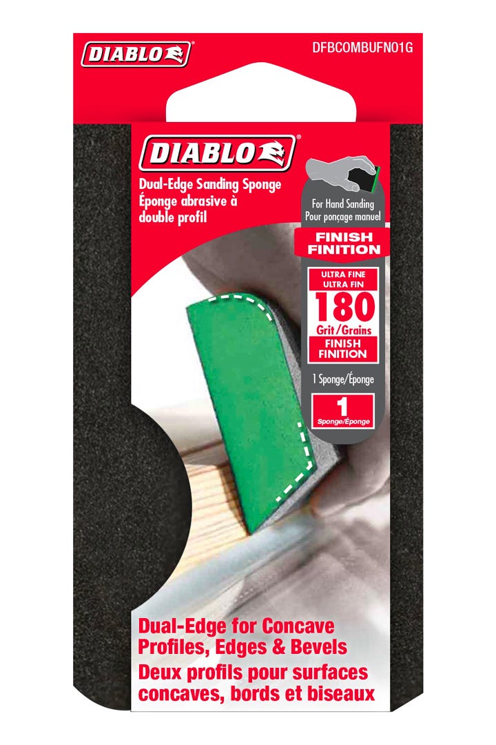 Dual-Edge Sanding Sponge, grit 180