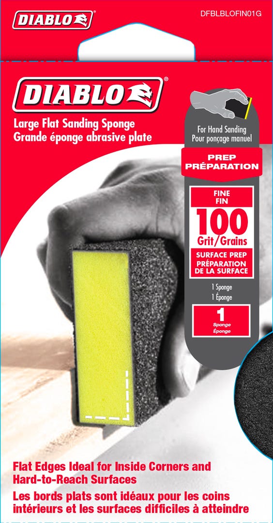 Large Flat Sanding Sponge, grit 100