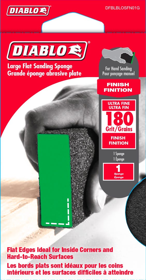 Large Flat Sanding Sponge, grit 180