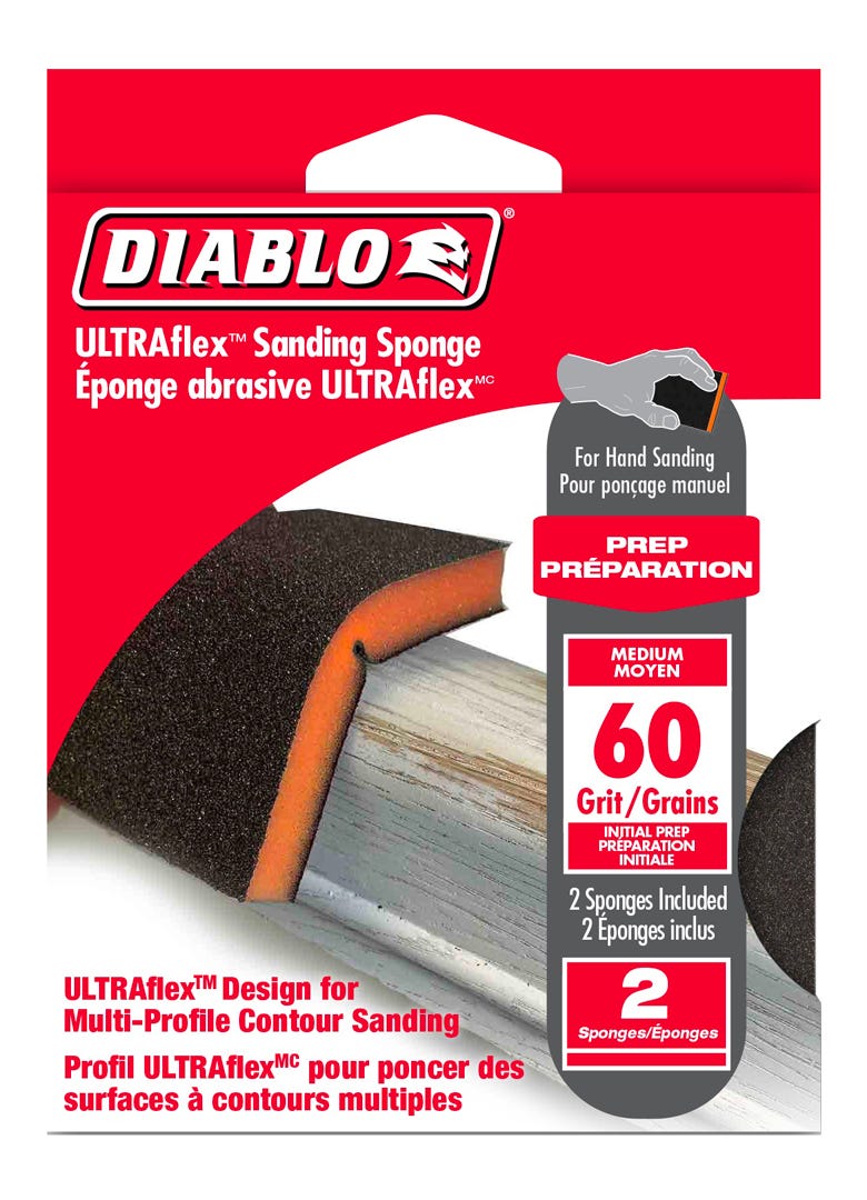 ULTRAflex Sanding Sponge, grit 60, 2/Pack