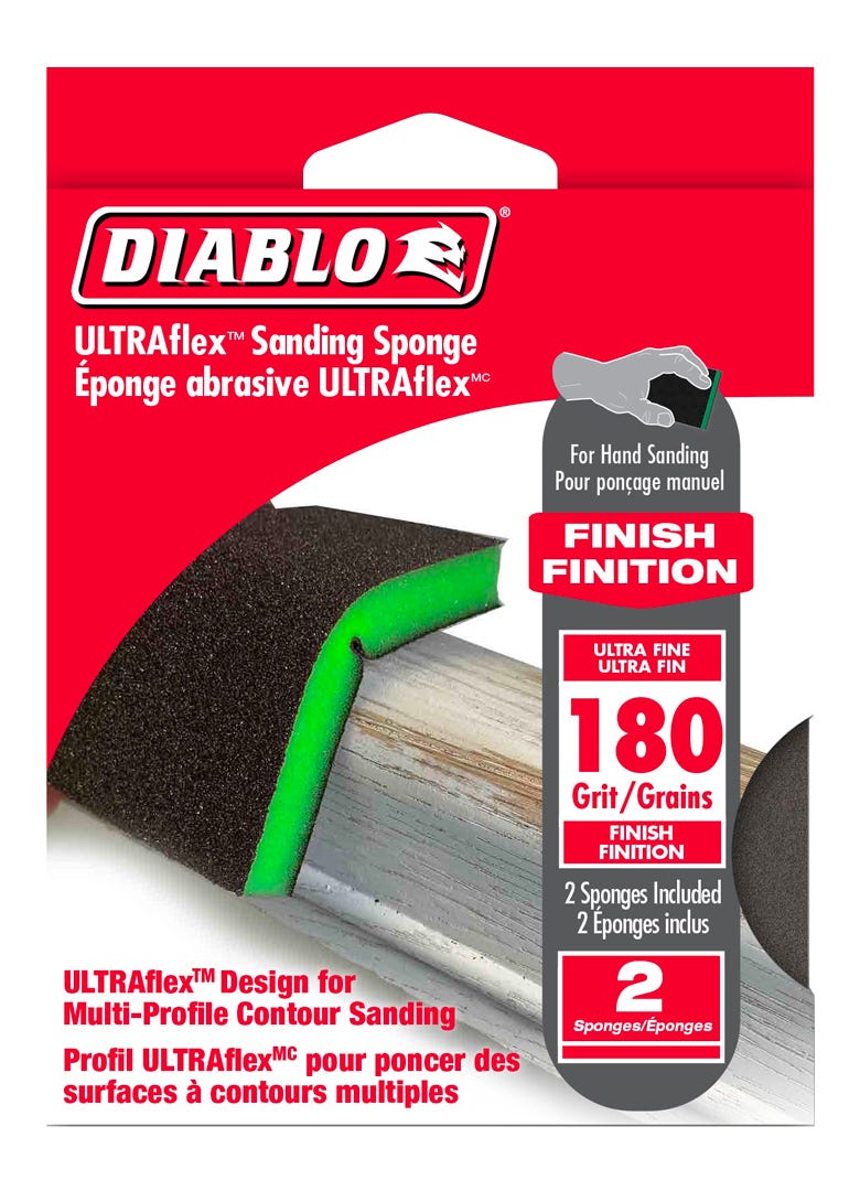 ULTRAflex Sanding Sponge, grit 180, 2/Pack