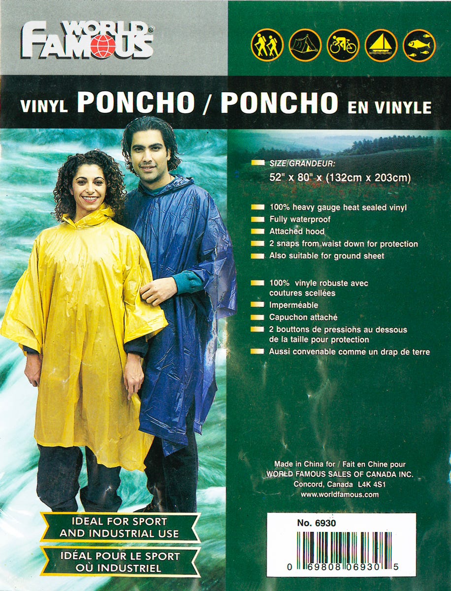 Adult Vinyl Poncho