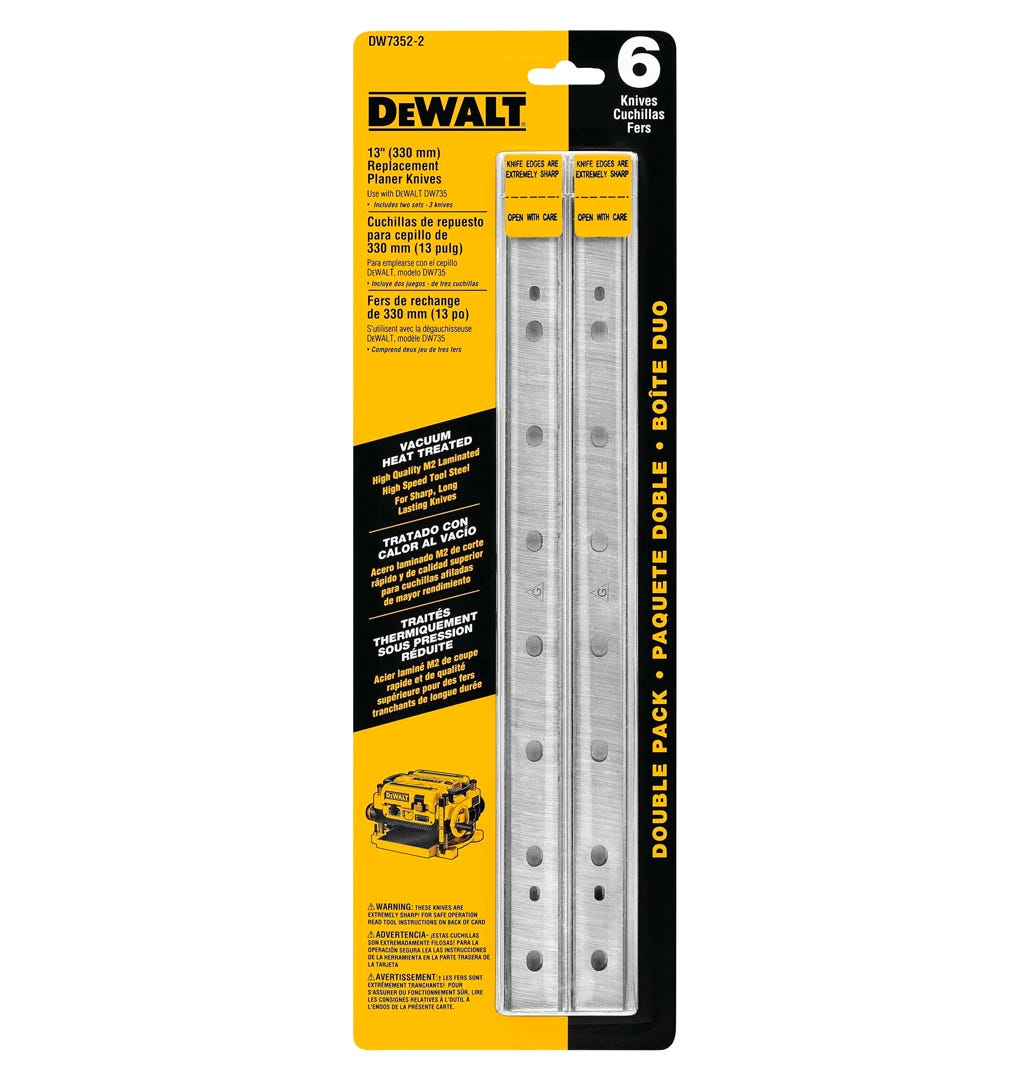 Reversible and Disposable Planer Blades, 13 in.
