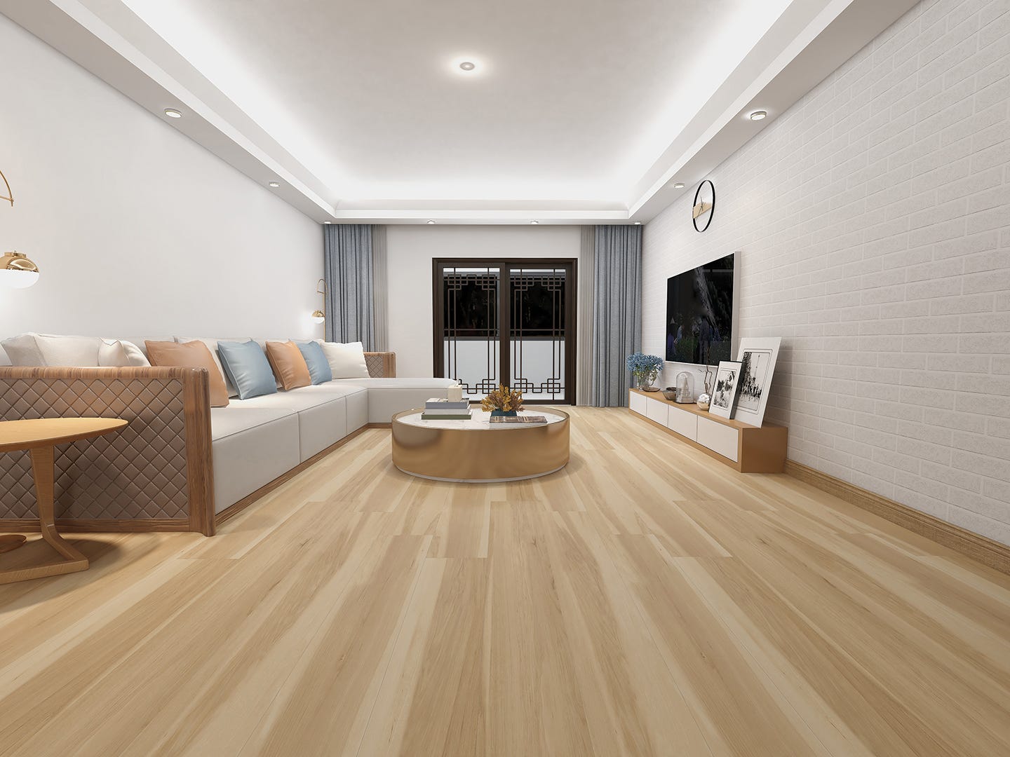 VIRAGE Vinyl Flooring, 4.5 mm + 1 mm, Natural Hickory