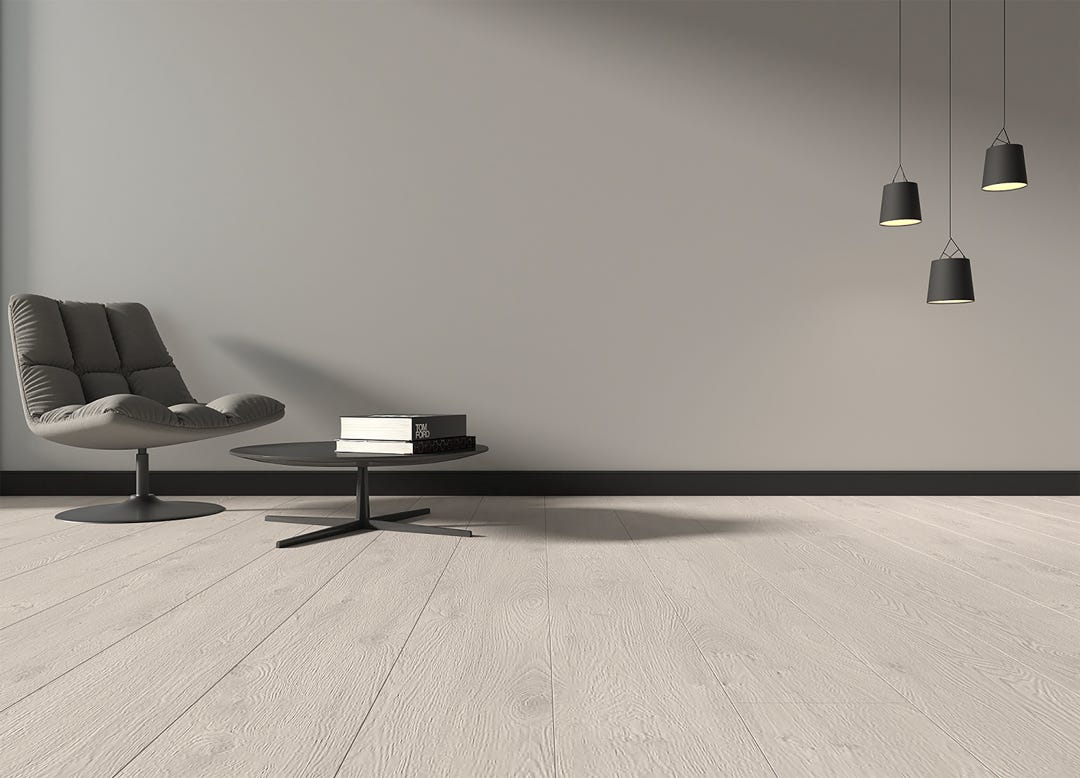 DAWSON Laminated Flooring, 12 mm, AC5, White