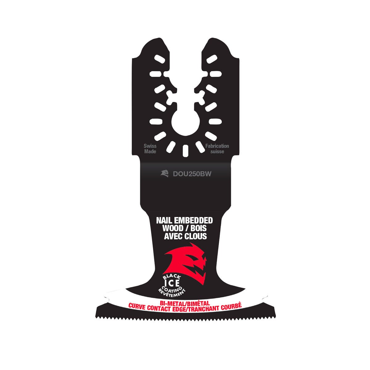 2-1/2-in. Universal Fit Bi-metal Oscillating Blade for Nail-Embedded Wood 3.75-in. X 6.5-in. X 0.5-in., Black & Red