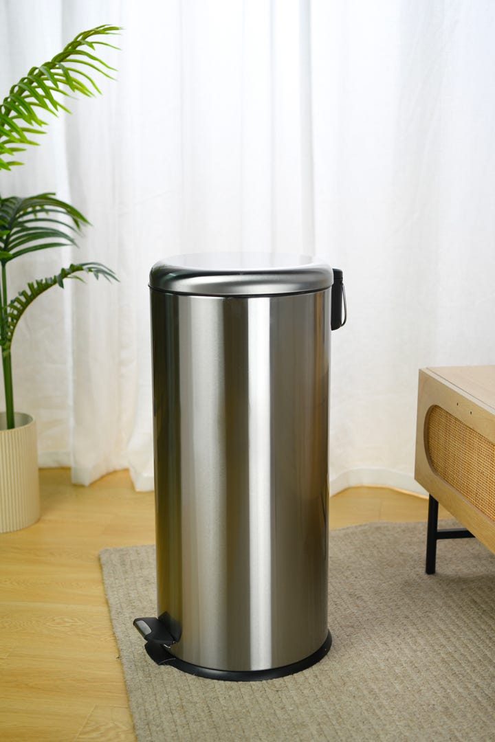 Stainless Steel Waste Bins with Pedal, 30 L