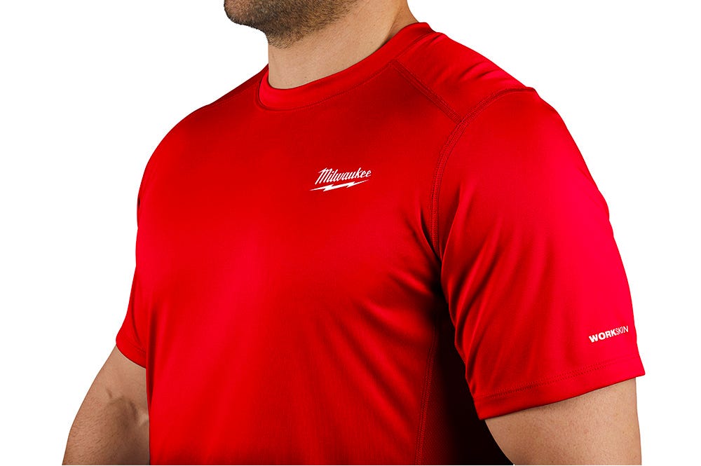 Performance Shirt MILWAUKEE, Short Sleeve, Red, L