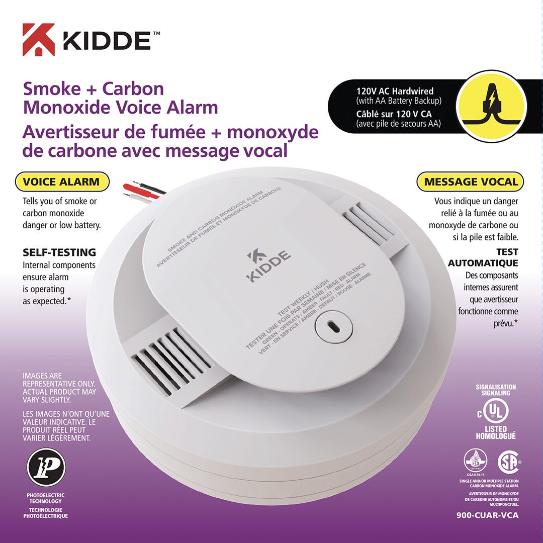 Hardwired Carbon and Smoke Voice Alarm