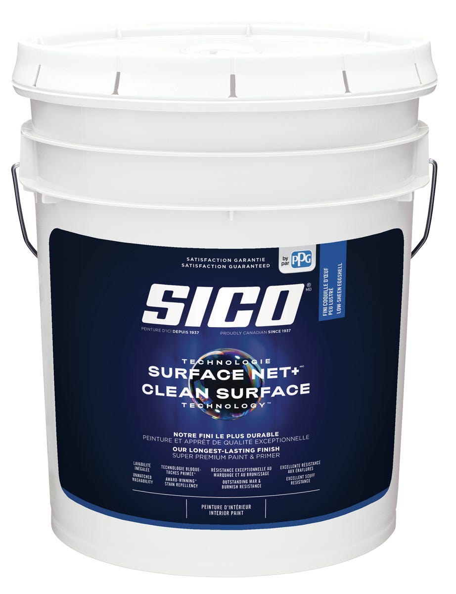 CLEAN SURFACE Paint, Interior, Eggshell Finish, Tintable White, 18.3 L