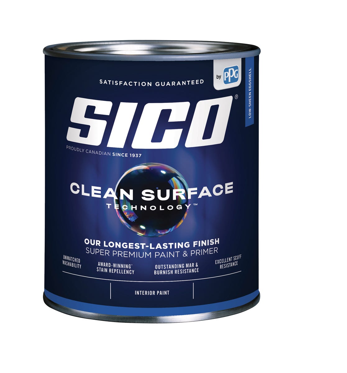 CLEAN SURFACE Paint, Interior, Eggshell Finish, Medium Base, 857 ml