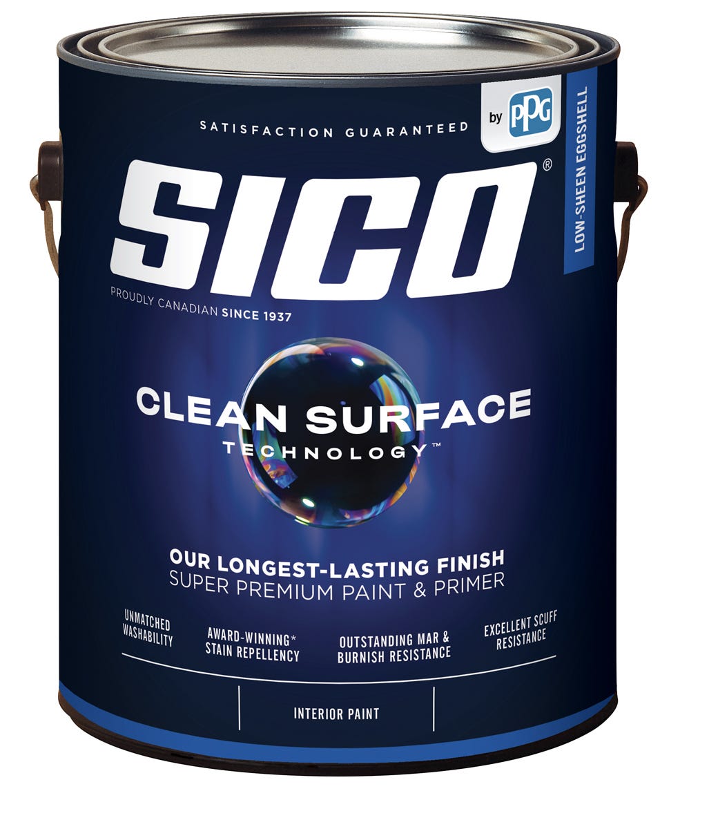 CLEAN SURFACE Paint, Interior, Eggshell Finish, Medium base, 3.43 L