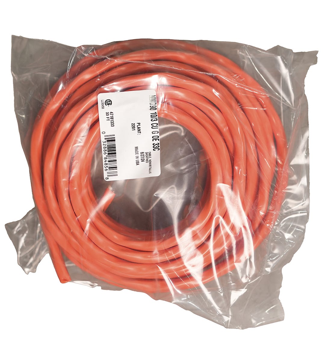 Electrical Wire NMD90, 10/3, Orange, 10 m