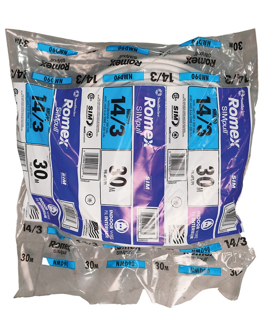 Electrical Wire NMD90, 14/3, White, 30 m