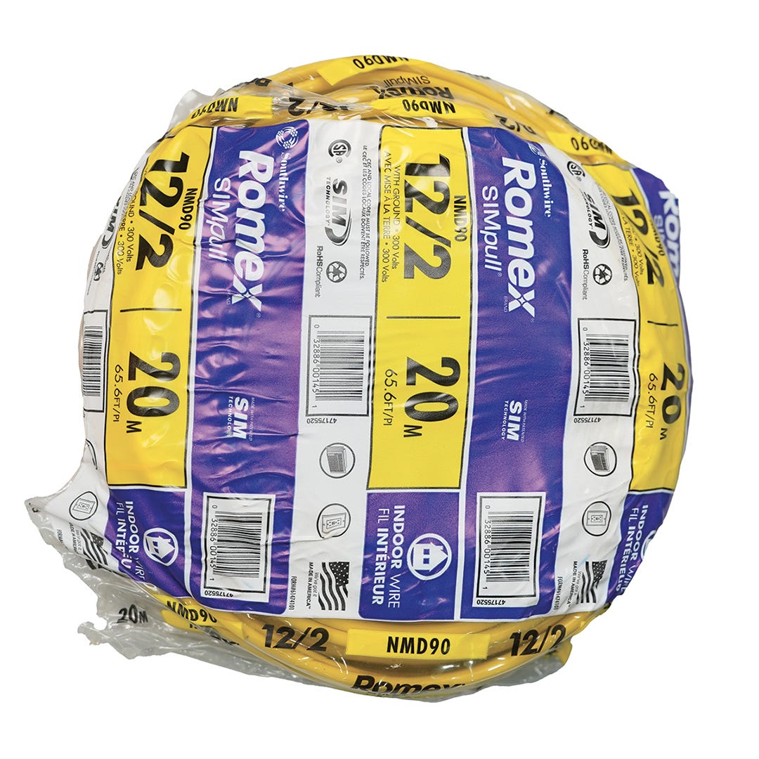 Electrical Wire NMD90, 12/2, Yellow, 20 m