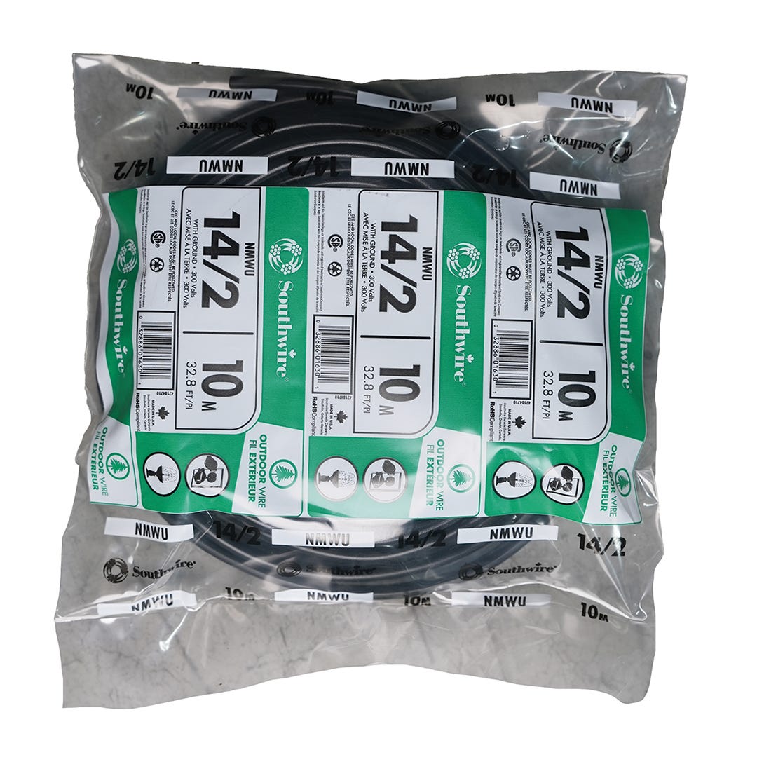 Electrical Wire NMWU, 14/2, Black, 10 m