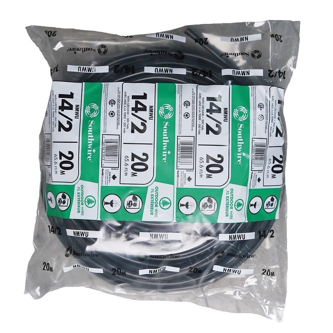 Electrical Wire NMWU, 14/2, Black, 20 m
