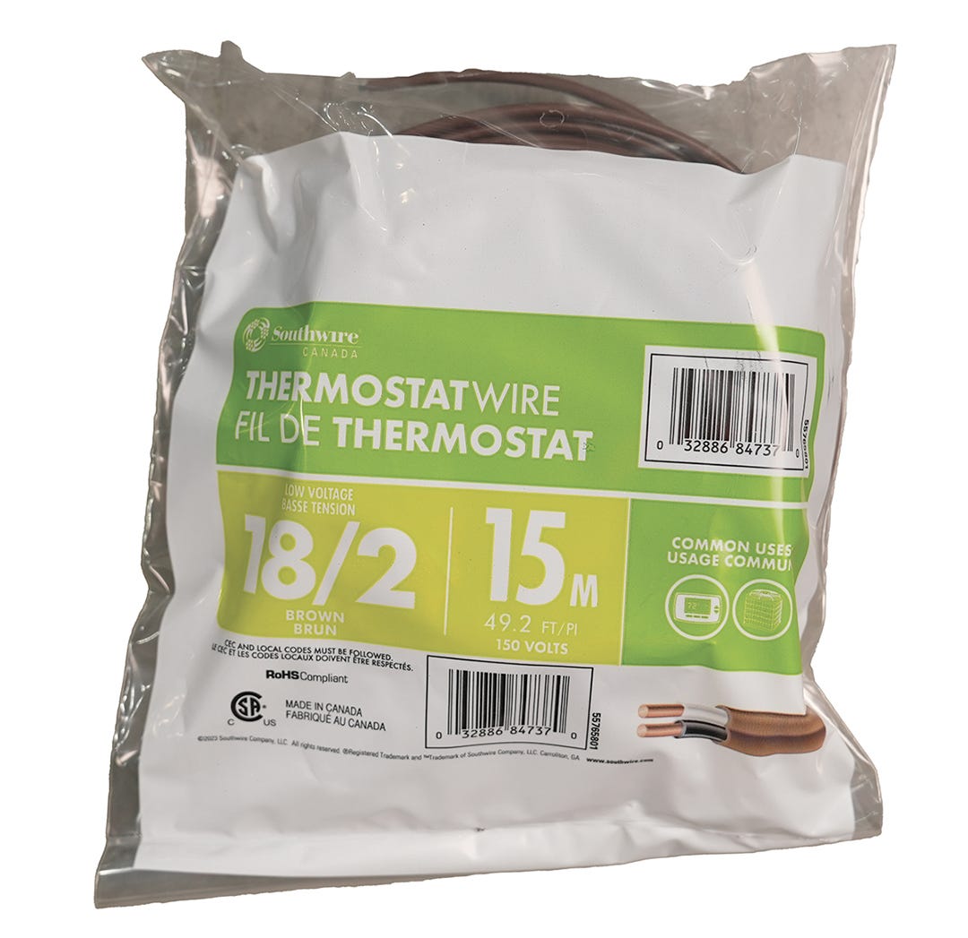 Thermostat Electrical Wire FA, 18/2, Brown, 15 m