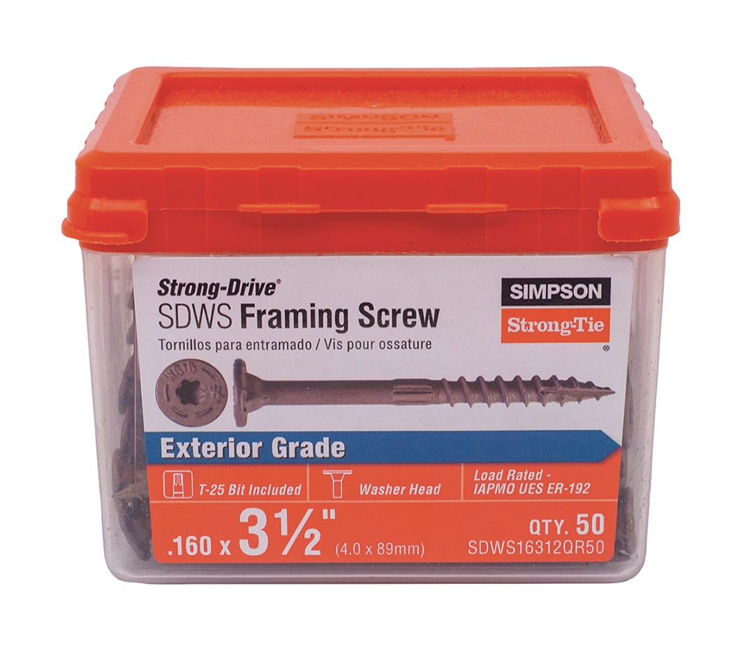 Exterior Grade Low Profile Screws, 3-1/2 in., 50/pack