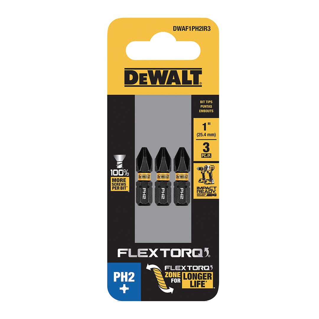 FLEXTORQ Impact Screwdriver Bits, Phillips #2, 3/Pack