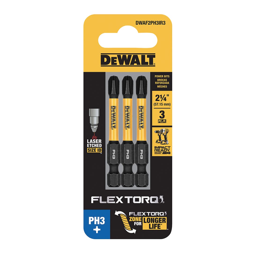 FLEXTORQ Bits, Phillips #3, 2.25 in., 3/Pack