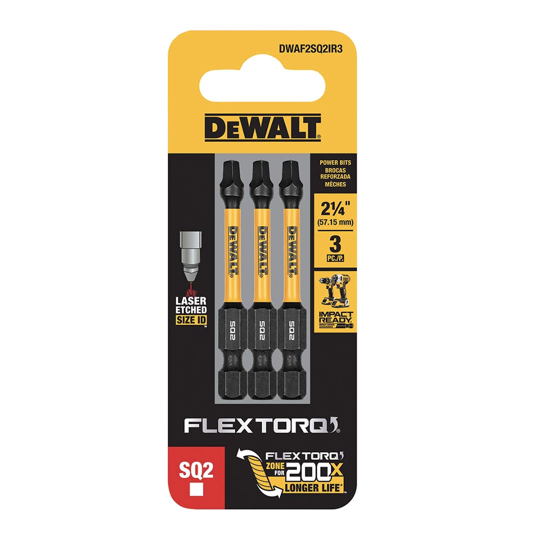 FLEXTORQ Square Bits, #2, 2.25 in., 3/Pack