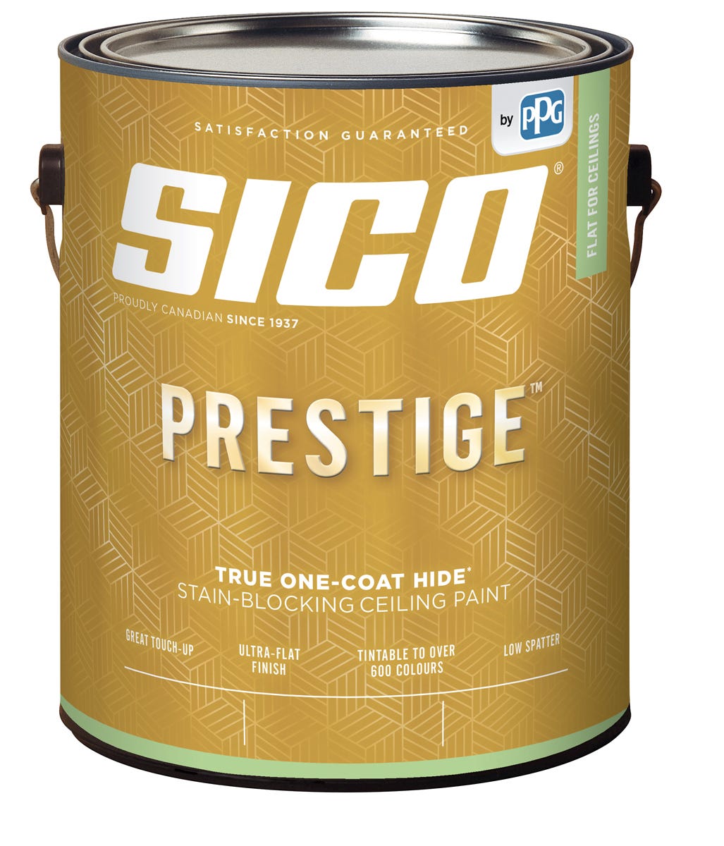 PRESTIGE Paint Flat Ceiling, Matte Finish, White, 3.78 L