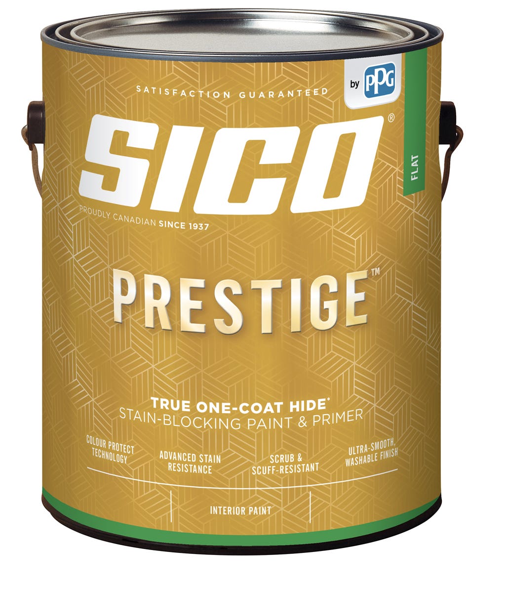 PRESTIGE Interior Paint, Tintable White and Matte Finish, 3.66 L