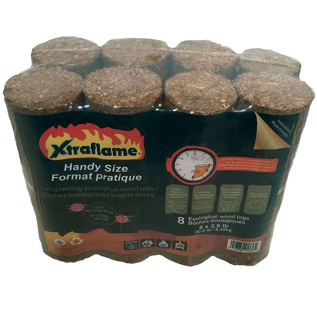 XTRAFLAME Ecological Logs, 8 x 2.6 lb