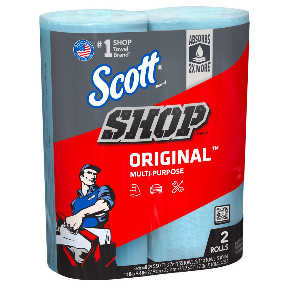 Scott Shop Towels Original, Blue, 2/Pack