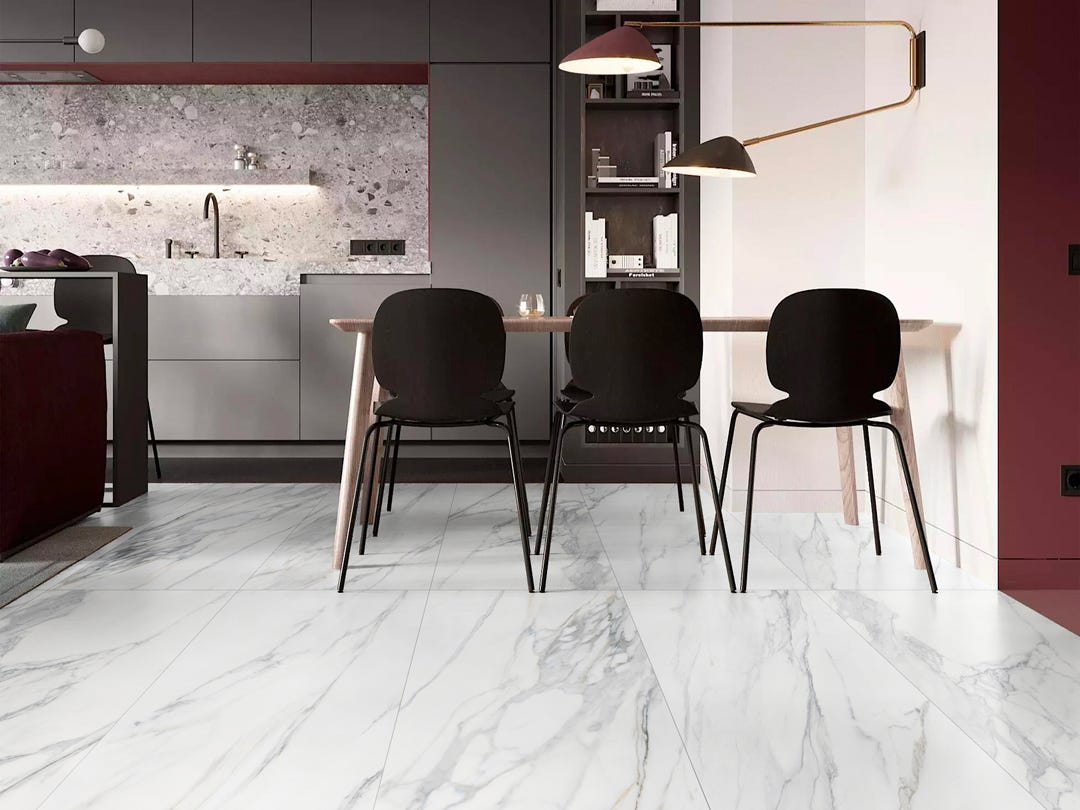 Porcelain Tile, 12 in. x 24 in., White