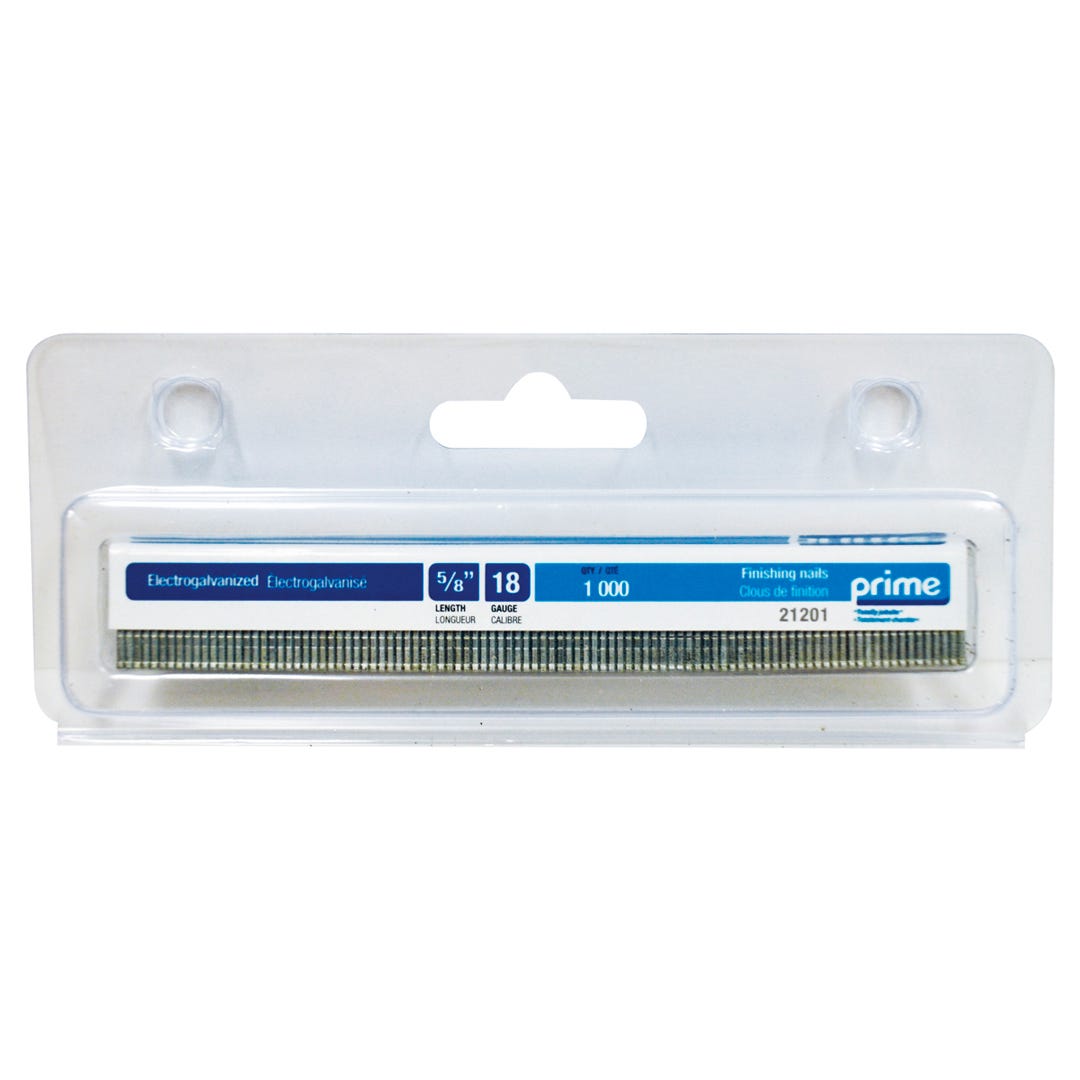 Finish Nails, Electro-Galvanized, 18 Gauge, 5/8 in., 1000/box