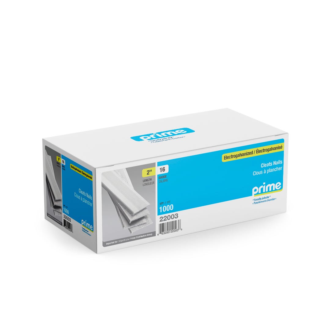 Flooring Nails, Electro-Galvanized, 16 Gauge, 2 in., 1000/box