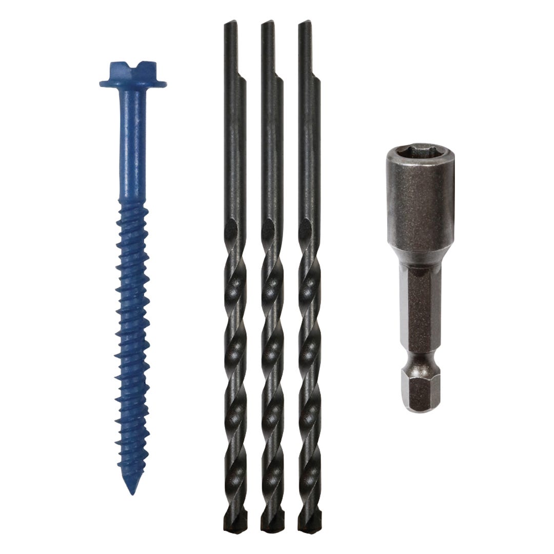 Concrete Hex Head Screws, 3/16 in. x 3-1/4 in., 200/pack