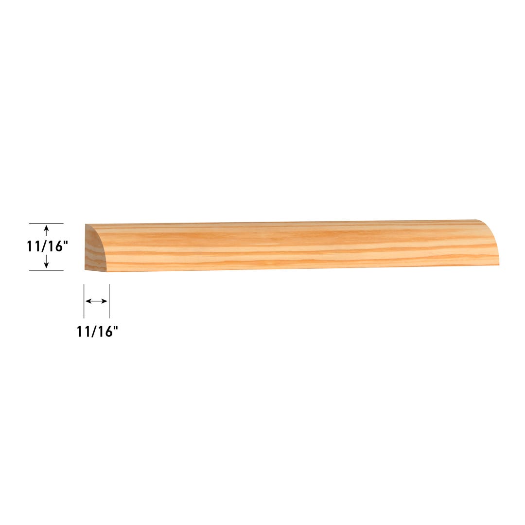 Solid Pine Quarter Round, natural, 11/16 in. x 11/16 in. x 8 ft.