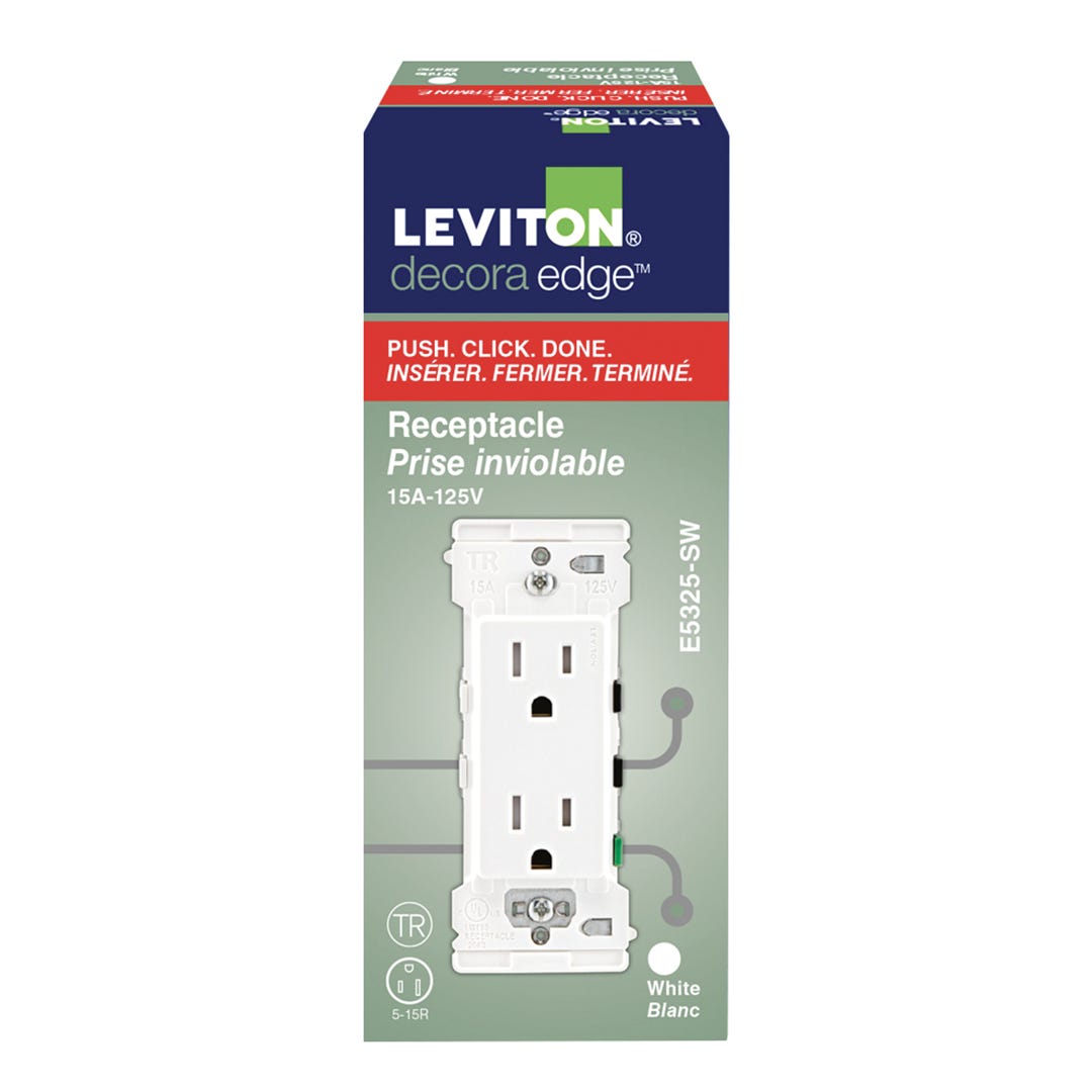 DECORA EDGE Double Outlet, tamper-resistant, 15 A