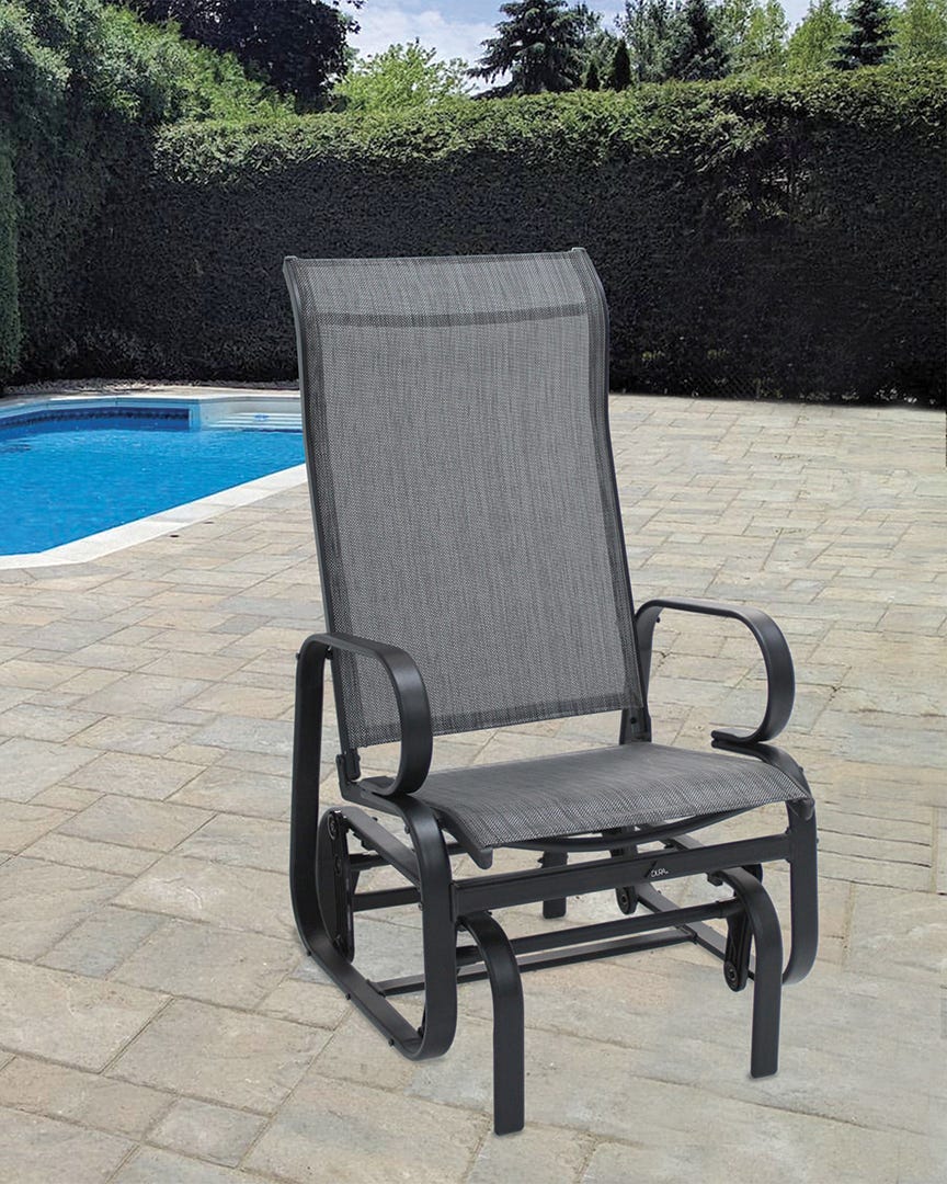 LOTUS Simple Glider Rocking Chair, Black