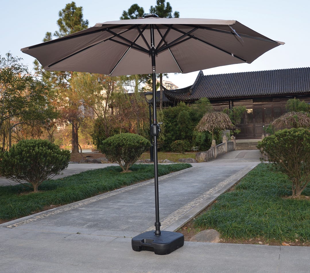 MAYA Umbrella with LED, 9 ft., taupe