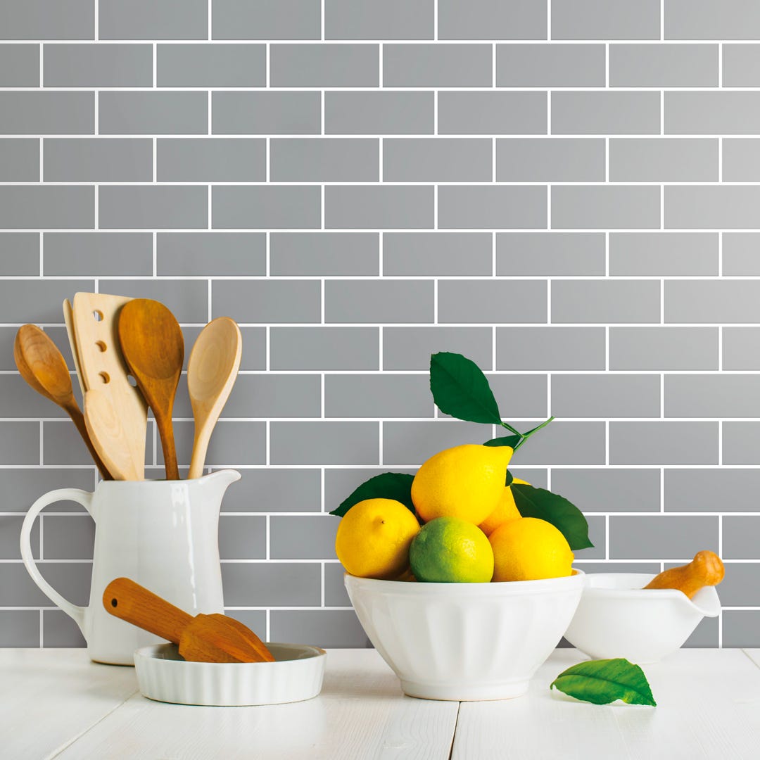 Gray Subway Peel And Stick Backsplash