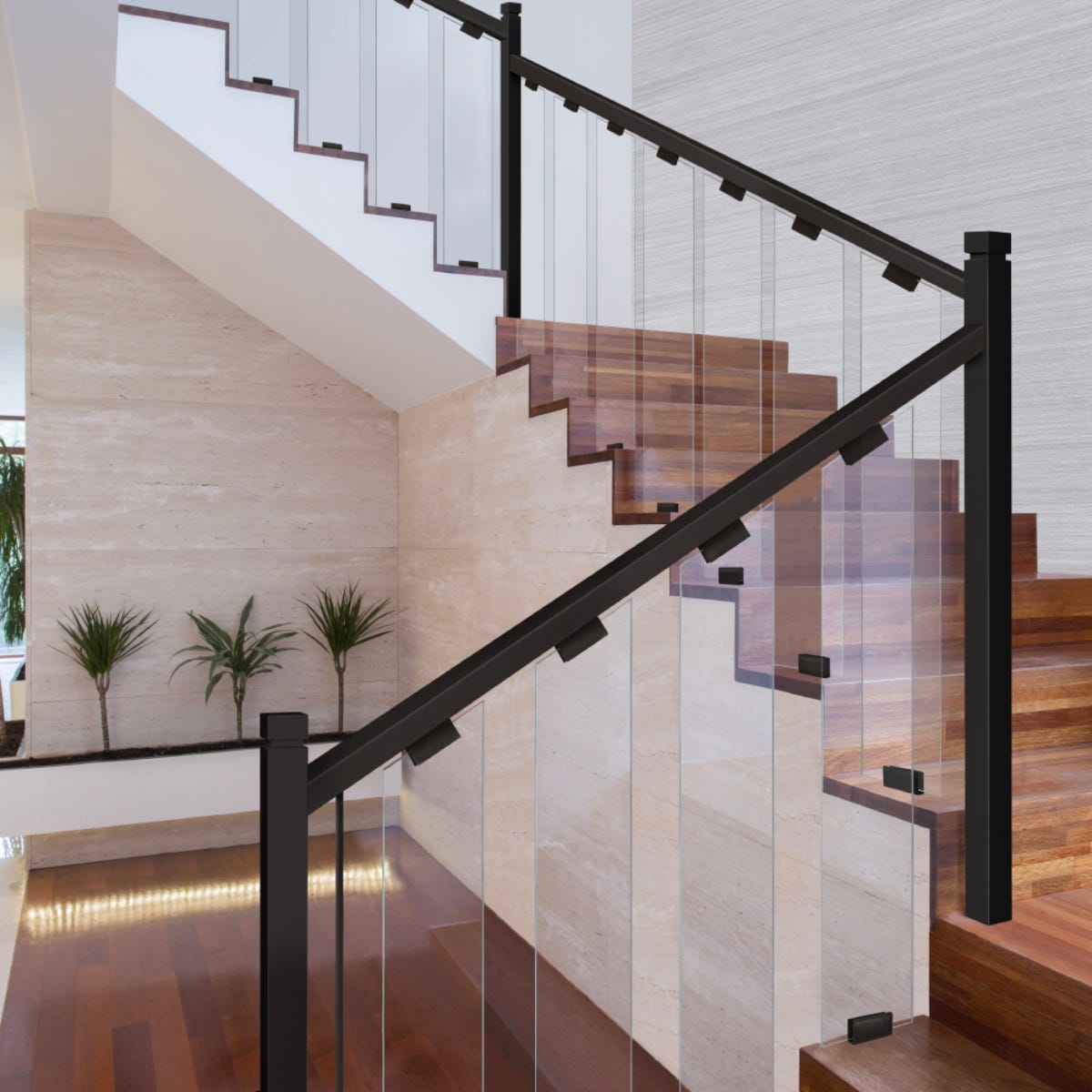 Glass Railing Panel for Stairs, 3/8 in. X 6 in. X 39-7/16 in.